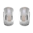 Boucles d'oreille tige argent rhodié moderne intérieur rectangle