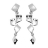 Boucles d'oreille tige argent rhodié motifs en dégradé et pierre
