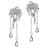 Boucles d'oreille tige argent rhodié palmier avec pierres blanch