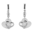 Boucles d'oreille tige argent rhodié perle crème imitation avec