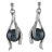 Boucles d'oreille tige argent rhodié perle imitation et petites
