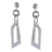 Boucles d'oreille tige argent rhodié rectangulaire et nacre