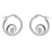Boucles d'oreille tige argent rhodié style créole spirale et per