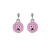 Boucles d'oreille tige argent rhodié tete de lion rose