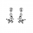 Boucles d'oreille tige argent rhodié zebre