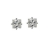 Boucles d'oreille tige carré pierre synth. blanche argent