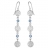 Boucles d'oreille.3 ronds metal martele+2 pierresciel fremoir cr