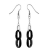 Boucles d'oreilles acier 2 maillons entrelaces noirs