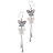 Boucles d'oreilles acier crochet deux papillons nacre pampilles