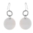 Boucles d'oreilles acier crochet large pastille nacre blanche