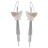 Boucles d'oreilles acier crochet papillon nacre blanches chainet