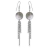 Boucles d'oreilles acier crochet pastille nacre grise 3 chainett