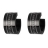 Boucles d'oreilles acier noir liseret brillant