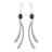 Boucles d'oreilles acier pendante crochet perle grise ceramique