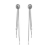 Boucles d'oreilles argent boule et 3 chaines pendantes fermoir t