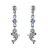 Boucles d'oreilles argent dauphin et pierre bleue clair fermoir