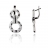 Boucles d'oreilles argent et oxydes panthère