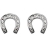 Boucles d'oreilles argent forme fer à cheval et pierres blanches