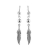 Boucles d'oreilles argent forme plume et boule fermoir crochet