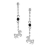 Boucles d'oreilles argent motif cheval et pierre noire