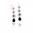 Boucles d'oreilles argent quartz fumé et onyx collection ELLE JE