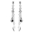 Boucles d'oreilles argent rhodié 2 chainettes avec pampilles fer