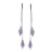 Boucles d'oreilles argent rhodie 2 pierres violettes tanzanites
