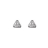 Boucles d'oreilles argent rhodié forme triangle et pierre blanch