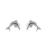 Boucles d'oreilles argent rhodié motif dauphin fermoir tige