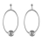 Boucles d'oreilles argent rhodié ovale et boule fermoir tige