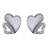 Boucles d'oreilles argent tige double coeur nacre