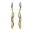 Boucles d'oreilles bicolore 3 élements fermoir tige