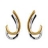 Boucles d'oreilles bicolore anneaux coupés fermoir tige