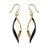 Boucles d'oreilles bicolore et noir forme losange fermoir croche