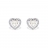 Boucles d'oreilles coeur argent et oxyde