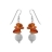 Boucles d'oreilles crochet ambre véritable et boules d'argent