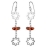Boucles d'oreilles crochet argent motifs fleurs ambre véritable
