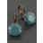 Boucles d'Oreilles LA DIAMANTINE Tendresse Turquoise