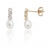 Boucles d'oreilles or perle poire oxydes