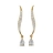Boucles d'oreilles palqé or barette pierres blanches et goutte p