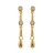 Boucles d'oreilles plaqué or 2 pierres blanches et goutte fermoi