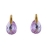 Boucles d'oreilles plaqué or goutte violette fermoir tige