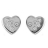 Boucles d'oreilles tige argent rhodié forme coeur eclat pierres