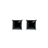 Boucles d'oreilles tige petite pierre carre synthétique noire ar