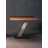 Bout de canapé design en chêne massif et inox brossé