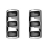 Bouton de manchettes acier 3 bandes noires