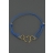 Bracelet 3 coeurs bleu vif plaqué or