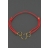 Bracelet 3 coeurs rouge plaqué or