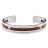 Bracelet acier fine bande de cuir marron et 2 vis or