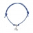 Bracelet argent cordon bleu coulissant pampille triskel